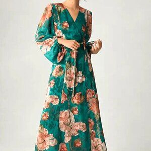 Hutch V-Neck Textured Wrap Dress